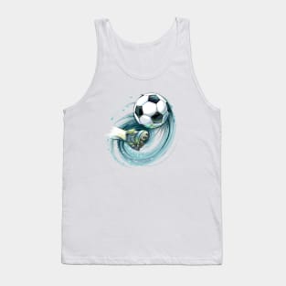 kick soccer ball leg hand drawn Tank Top